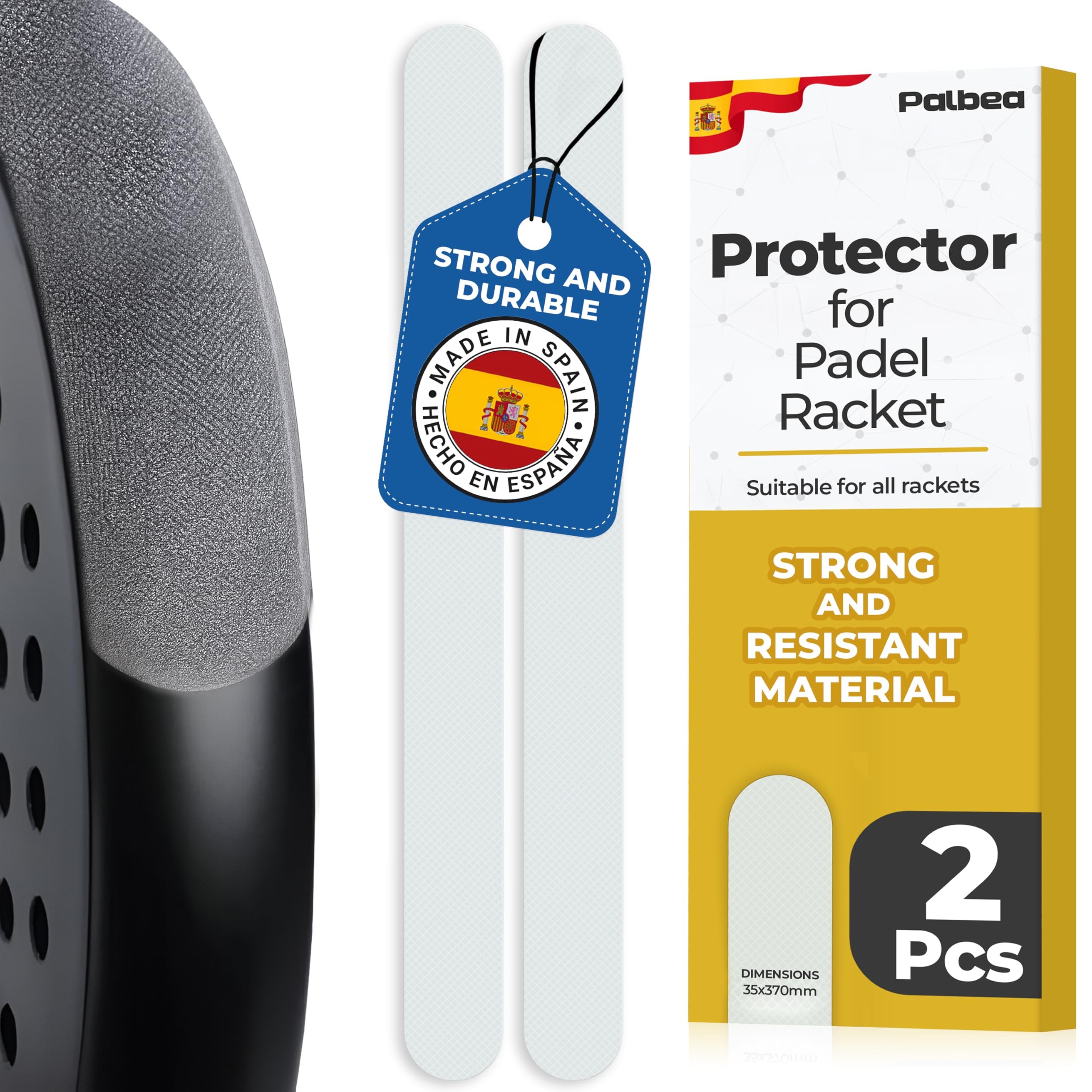 Palbea Transparent racket protector, pack of 2